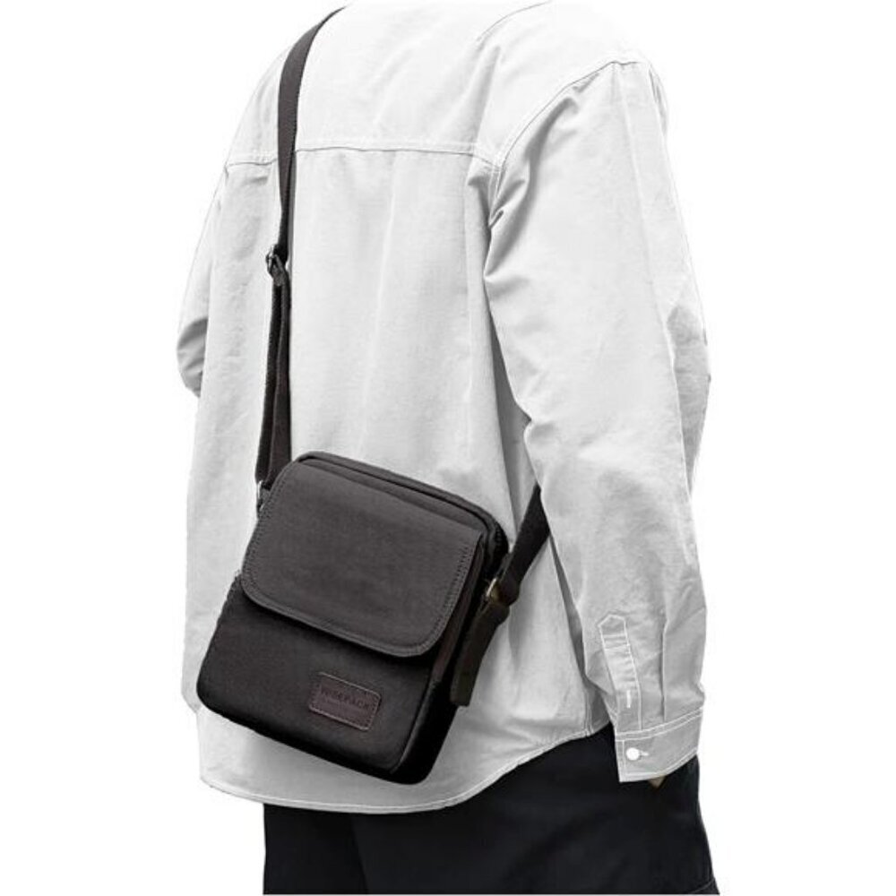 Canvas Crossbody Bag Small Men's Travel Messenger Satchel